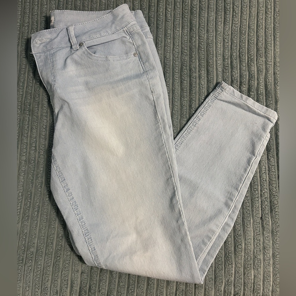 Light Blue and White Stripped Women's Pants